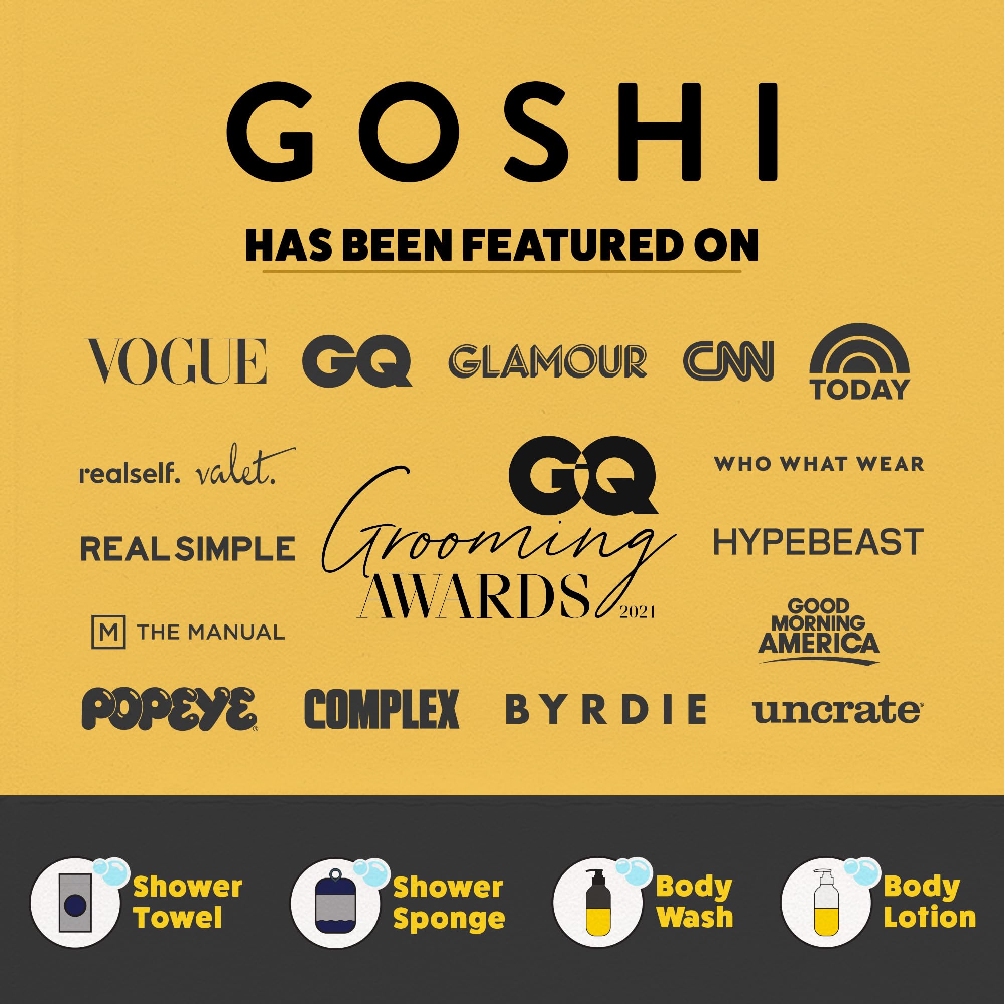 GOSHI Exfoliating Shower Sponge suitable for all skin types, including sensitive skin.