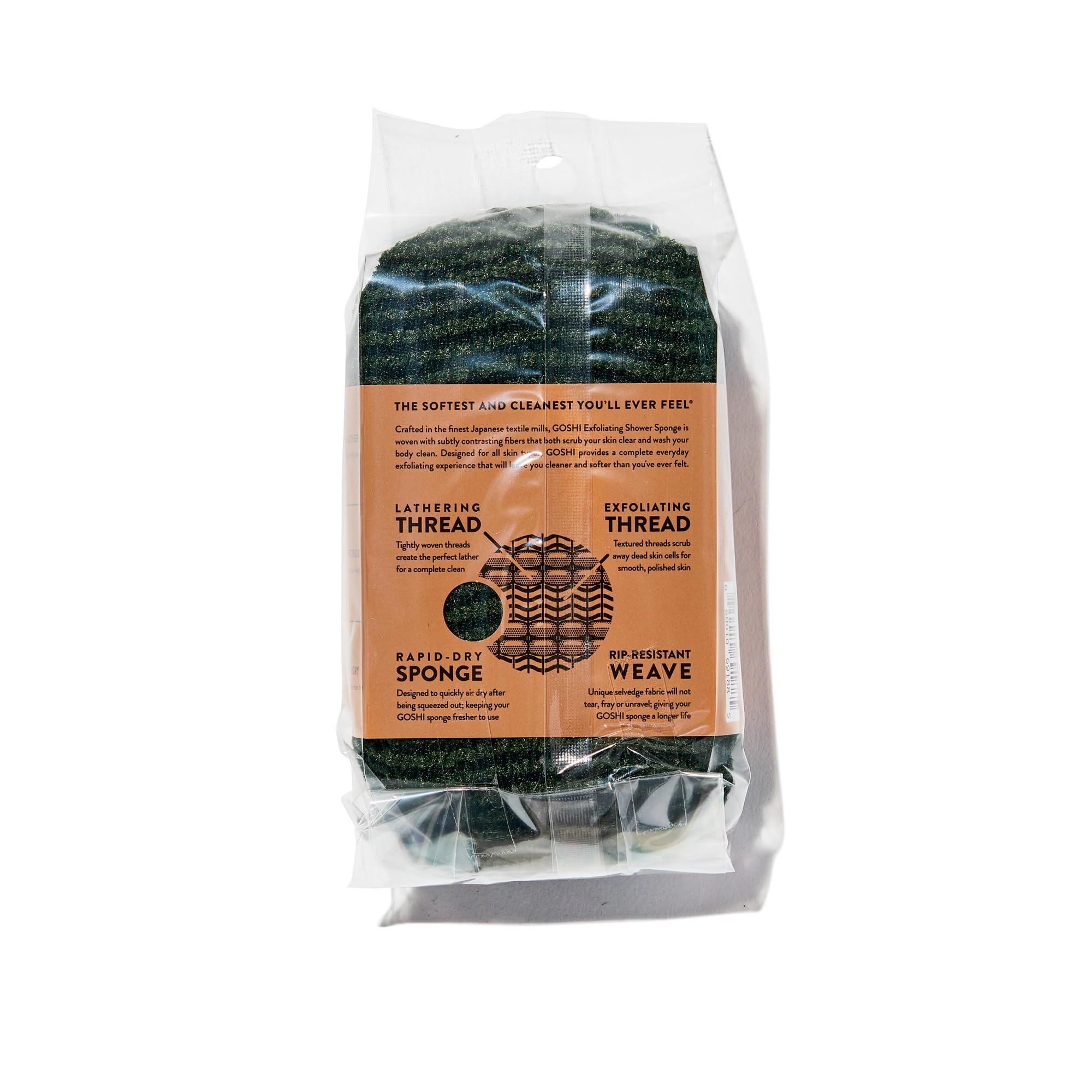 GOSHI Moss Green sponge rapid-dry material keeps it fresh between uses.