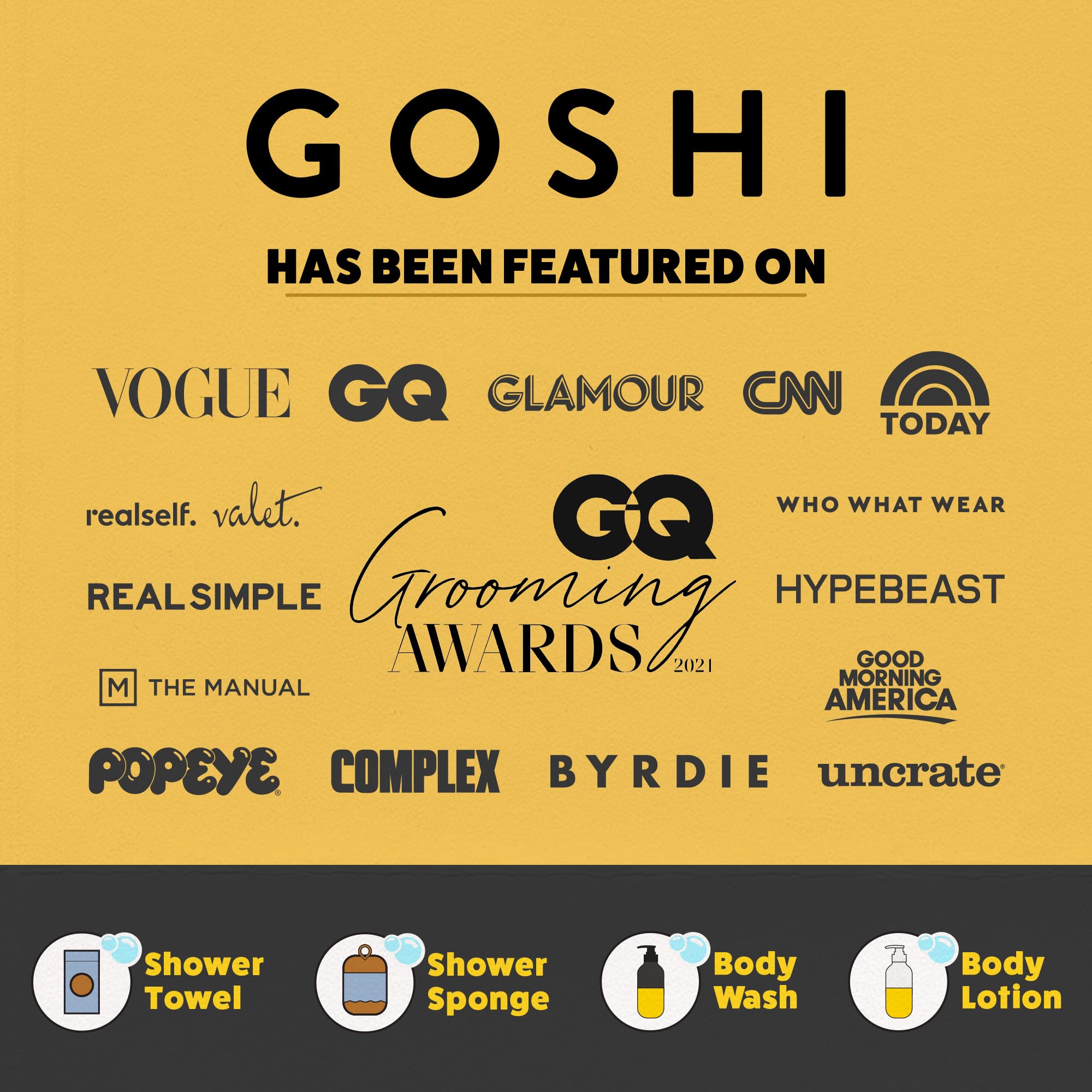 GOSHI exfoliating sponge demonstrates skin-type friendly exfoliation and balance