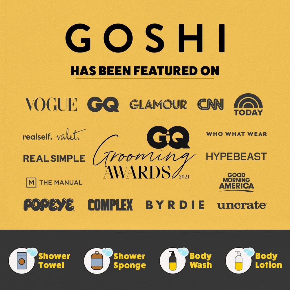 GOSHI exfoliating sponge demonstrates skin-type friendly exfoliation and balance
