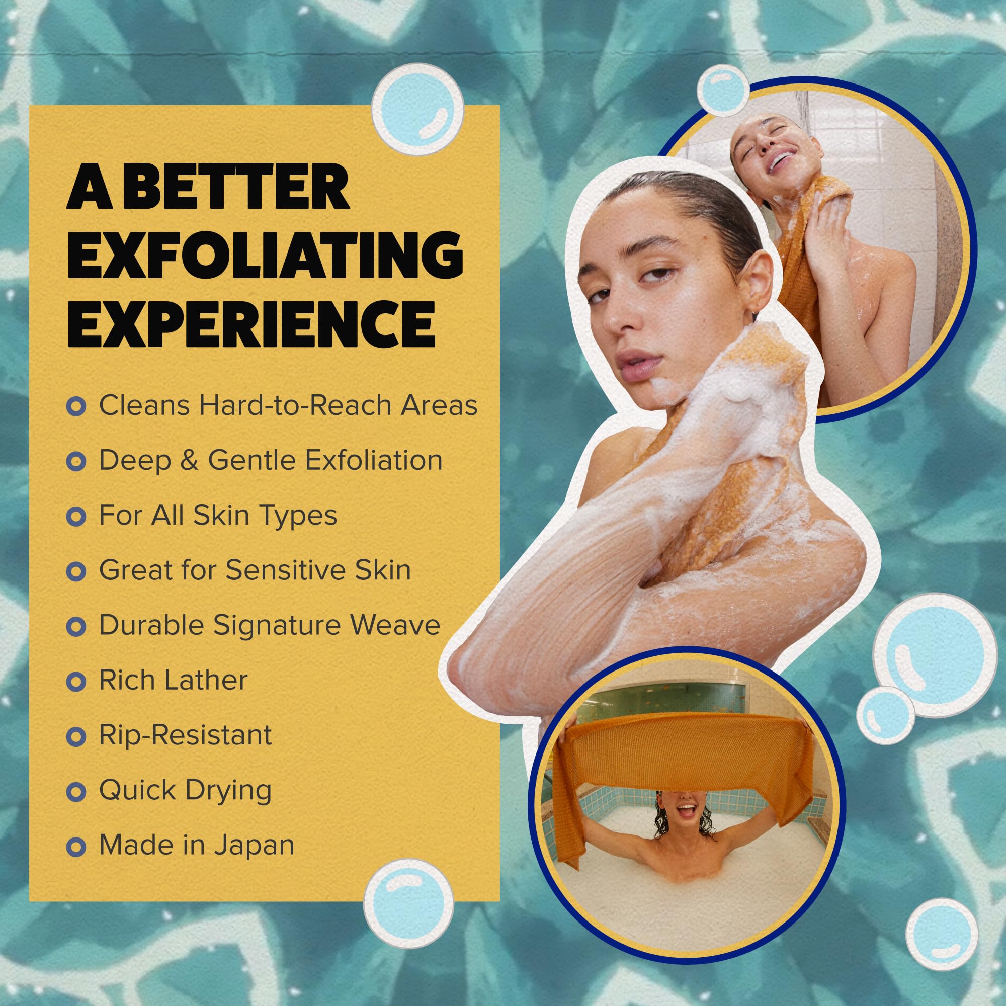 GOSHI towel rip-resistant fabric detail emphasizes efficient cleansing