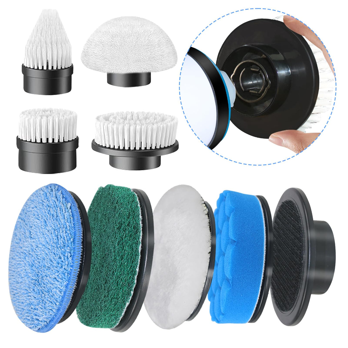 GOSLMYY replaceable large flat brush cleans floors and countertops with powerful scrubbing