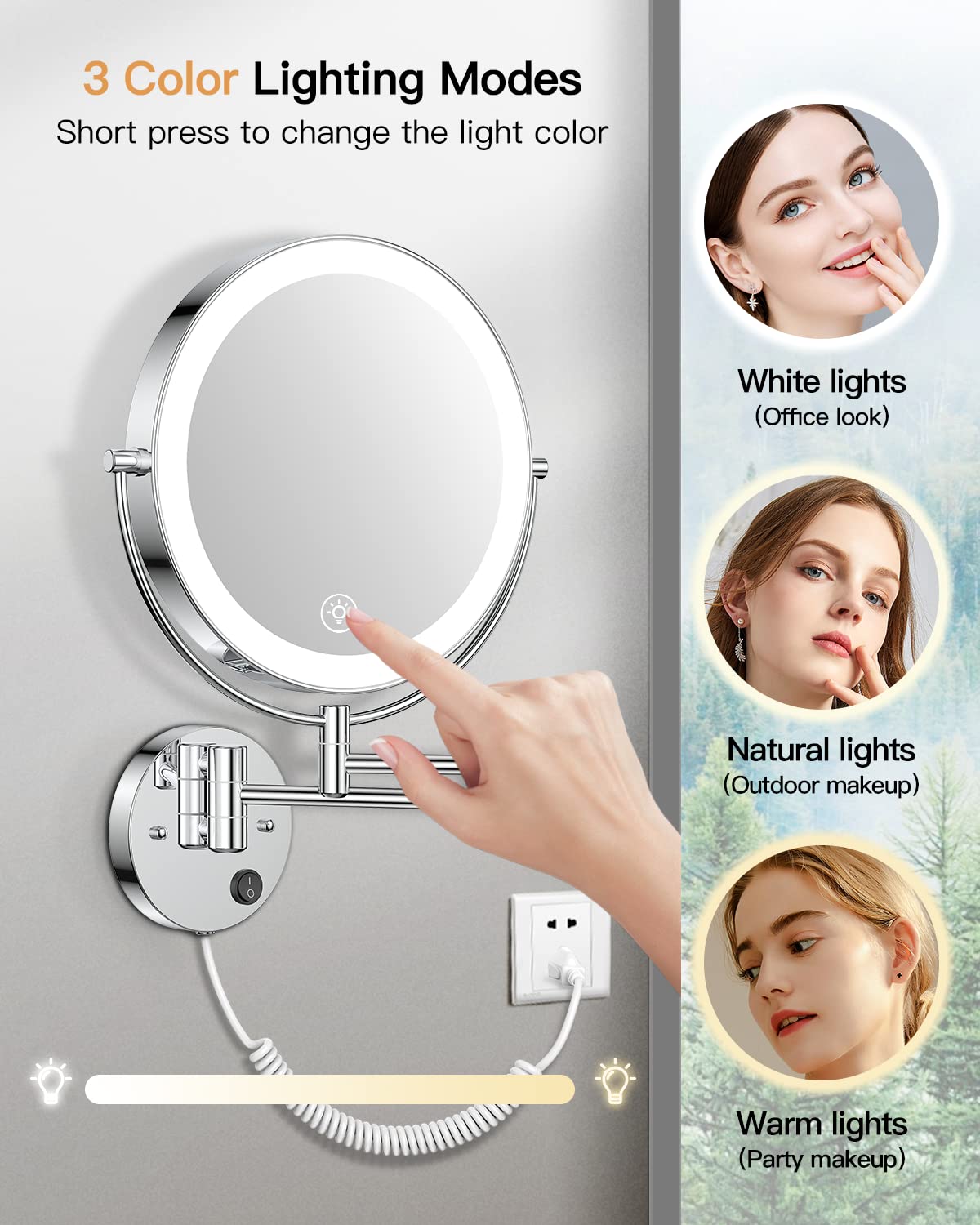 Gospire extendable arm with 360-degree swivel for flexible viewing angles.
