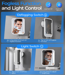 Gospire mirror features 80° up-down rotation for comfortable shaving angles.