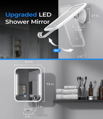 Gospire shower mirror LED light enhances grooming with bright, adjustable illumination.