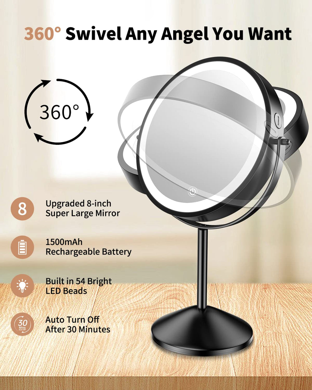Gospire three-color lighting modes for accurate color in any setting.