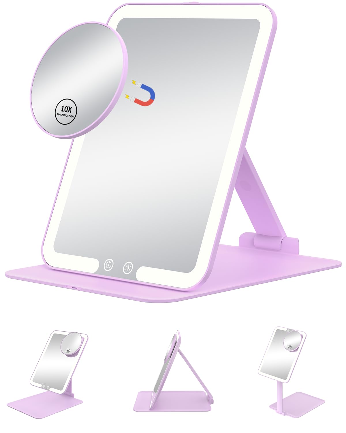 Gospire travel makeup mirror folded-compact design for easy packing on trips.
