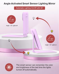 Gospire travel makeup mirror light colors help match lighting for day to night looks.