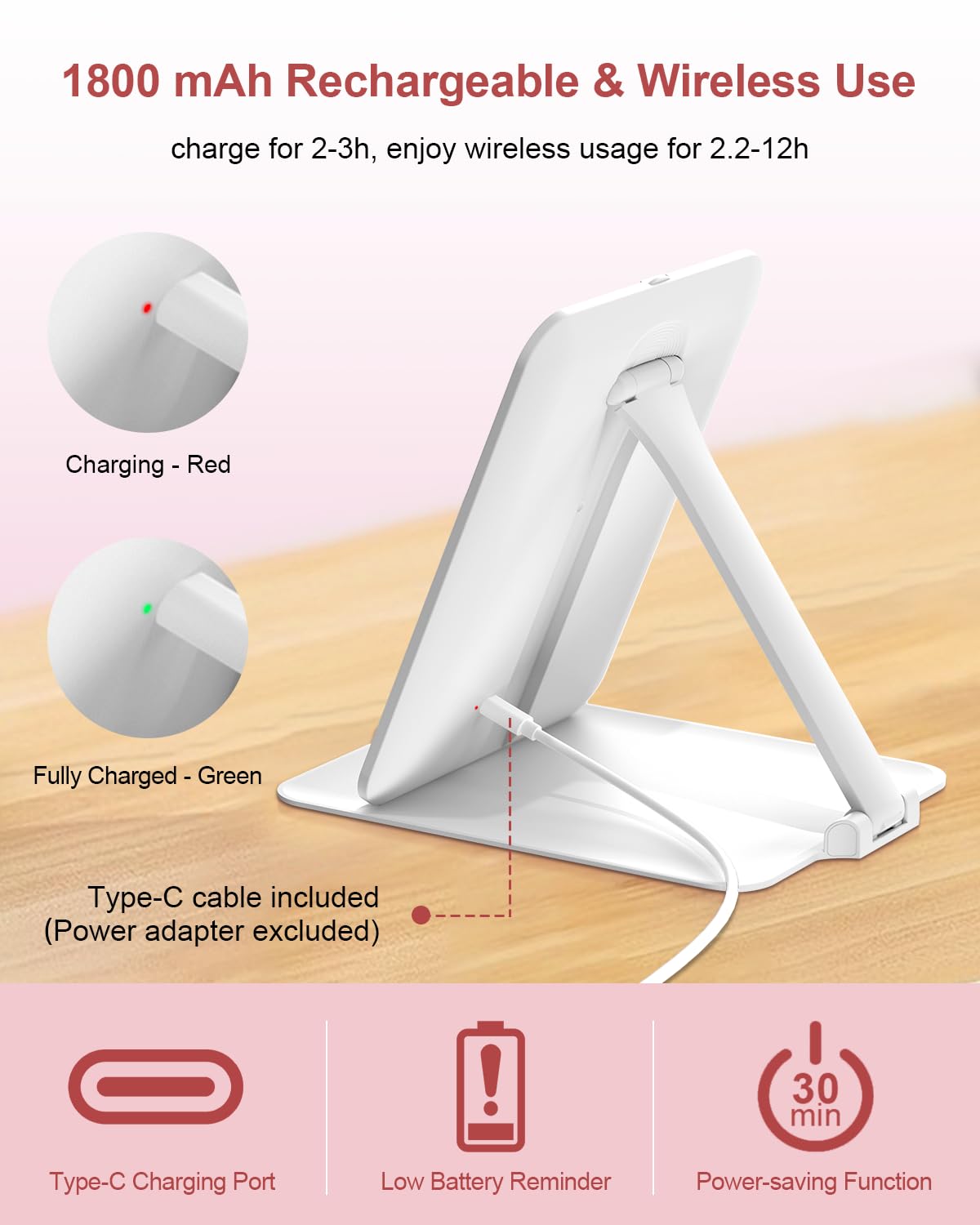Gospire Travel Makeup Mirror smart sensing turns lights on/off when opened or closed