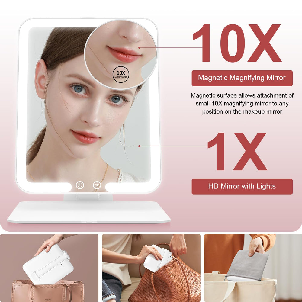 Gospire Travel Makeup Mirror charging via USB-C for cordless use on the go