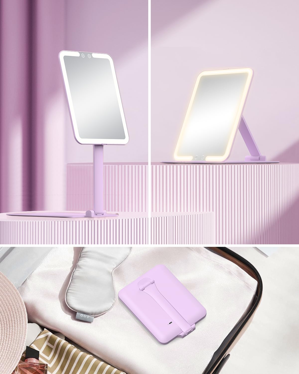 Gospire travel makeup mirror velvet storage bag protects while traveling.