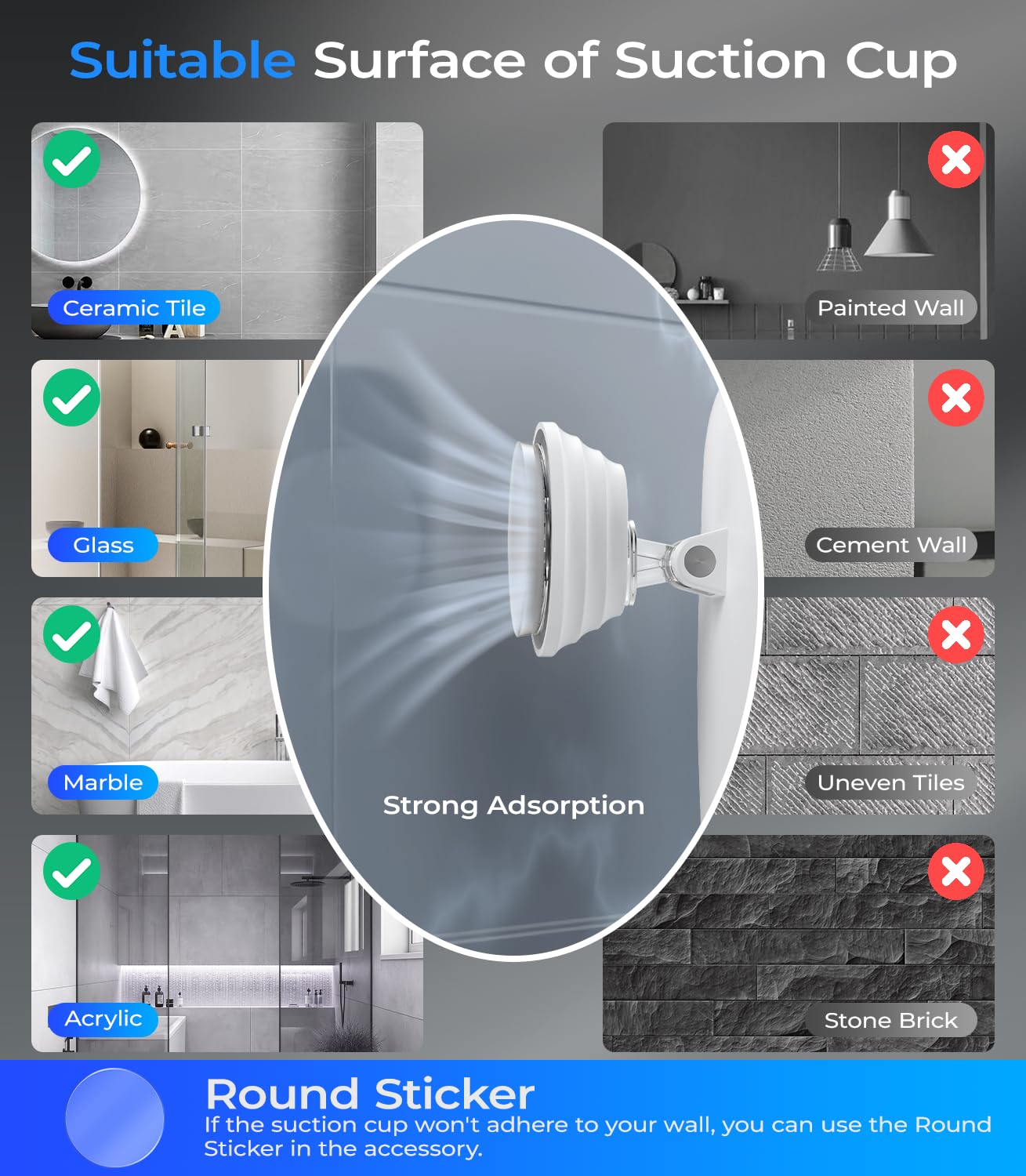 Gospire waterproof design keeps mirror safe for use in the shower.