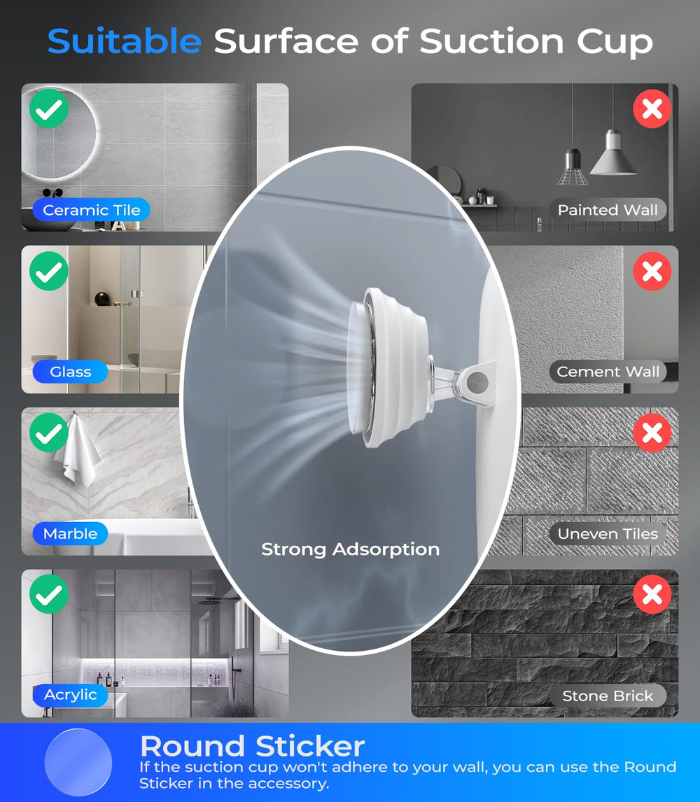 Gospire waterproof design keeps mirror safe for use in the shower.