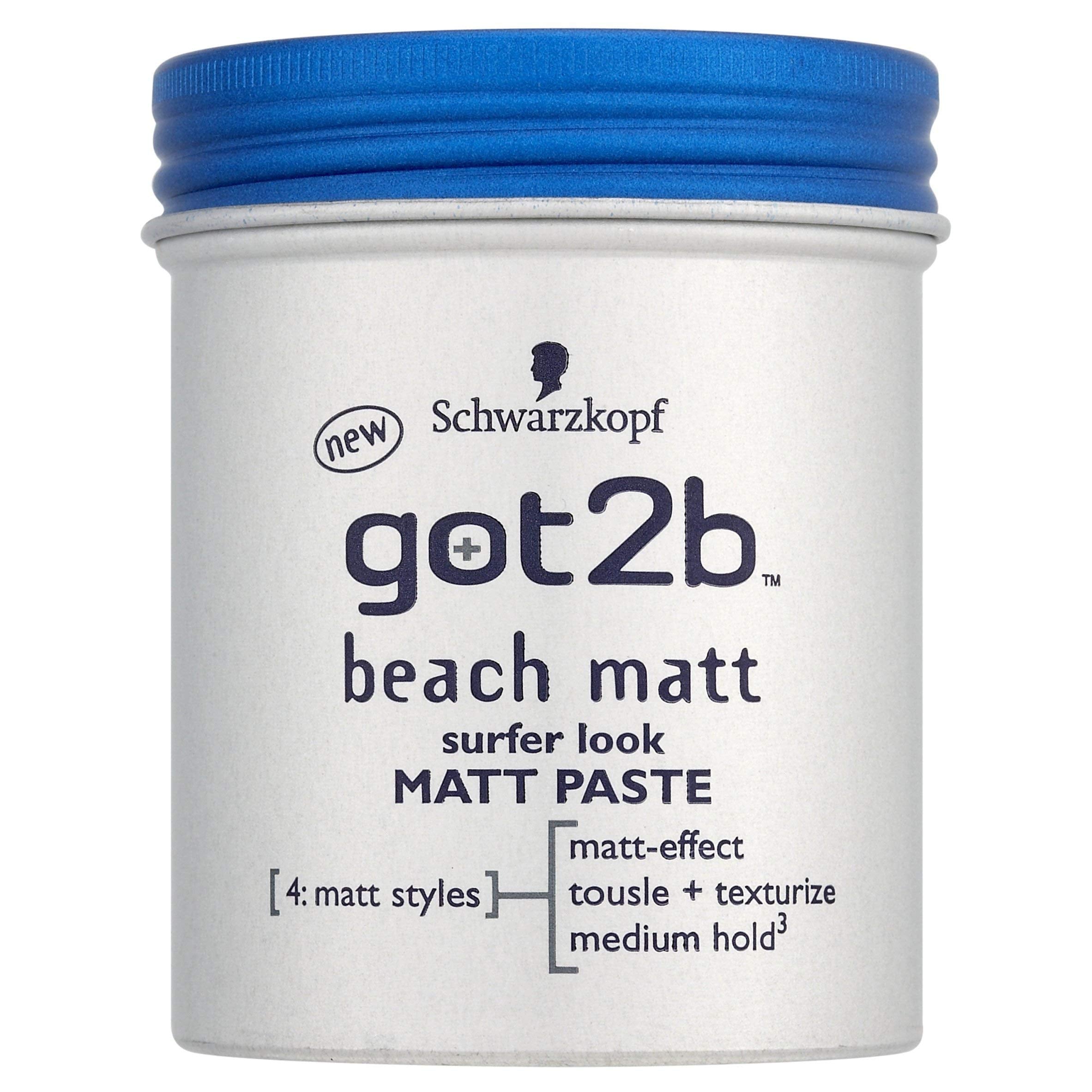 Got2B Beach Matt Paste Surfer Look 100ml pack2 delivers matte texture and medium hold.