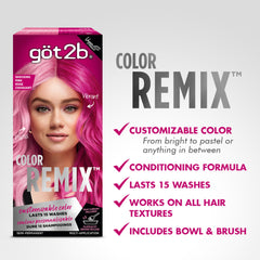 got2b Color Remix Shocking Pink 093 color cream shows bold or pastel shade control