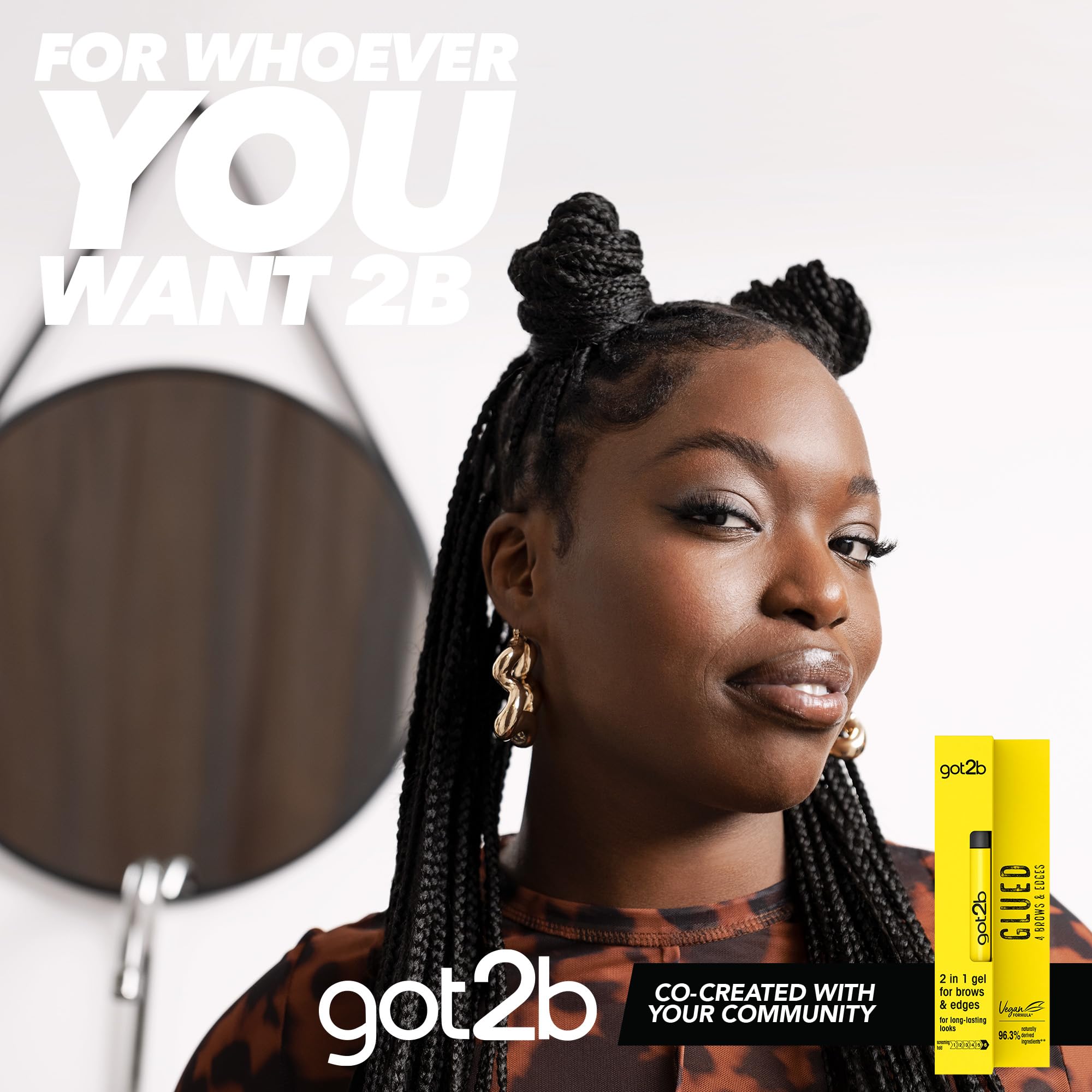 Got2b Glued edge-control close-up for sleek brow definition.