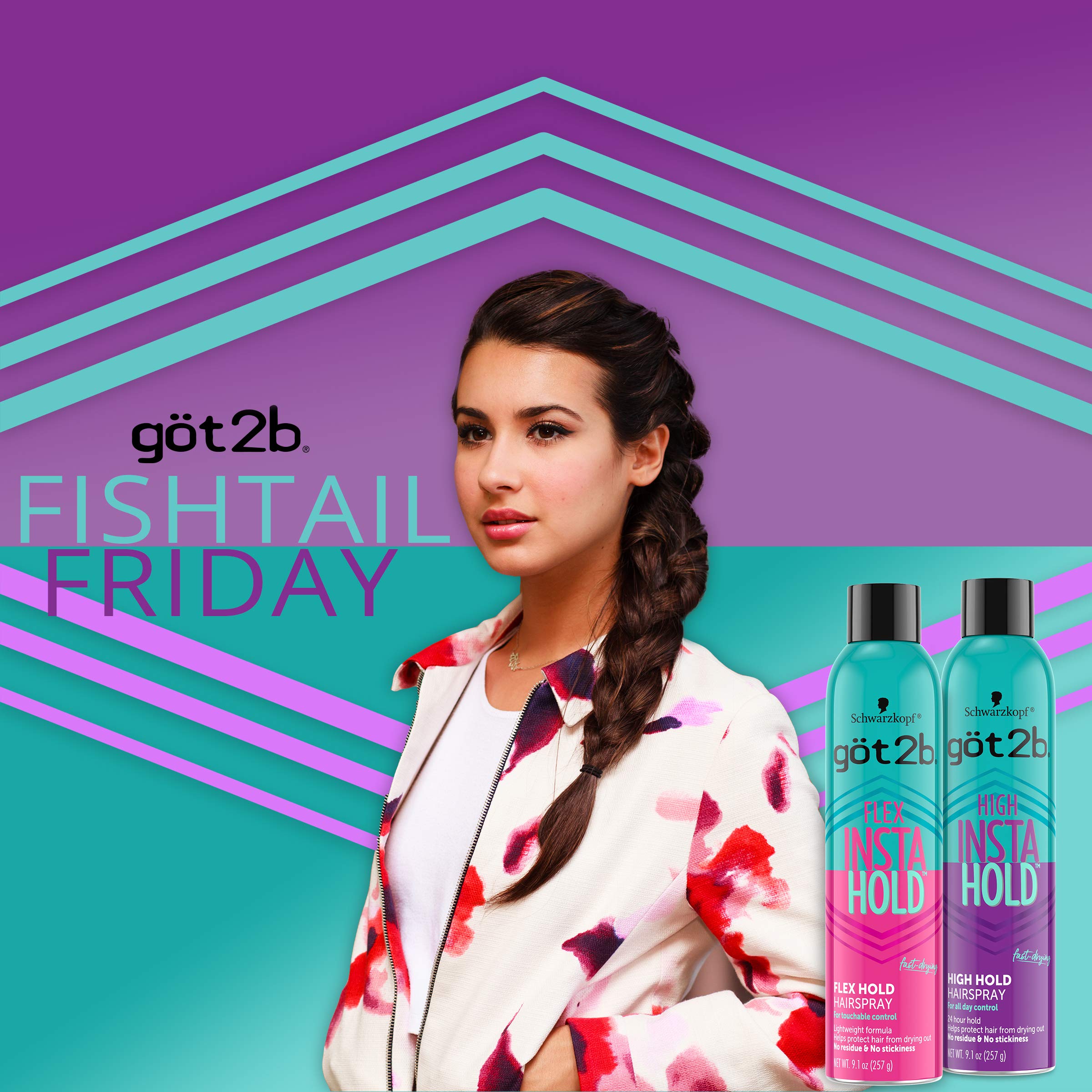 Got2B Insta Hold color-safe formula preserves vibrancy of styled hair.