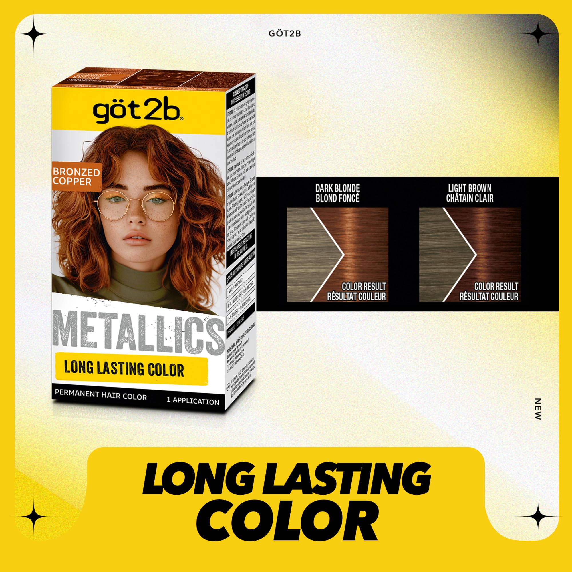 got2b Metallics bronzed-copper after-treatment sachet seals color and adds shine.