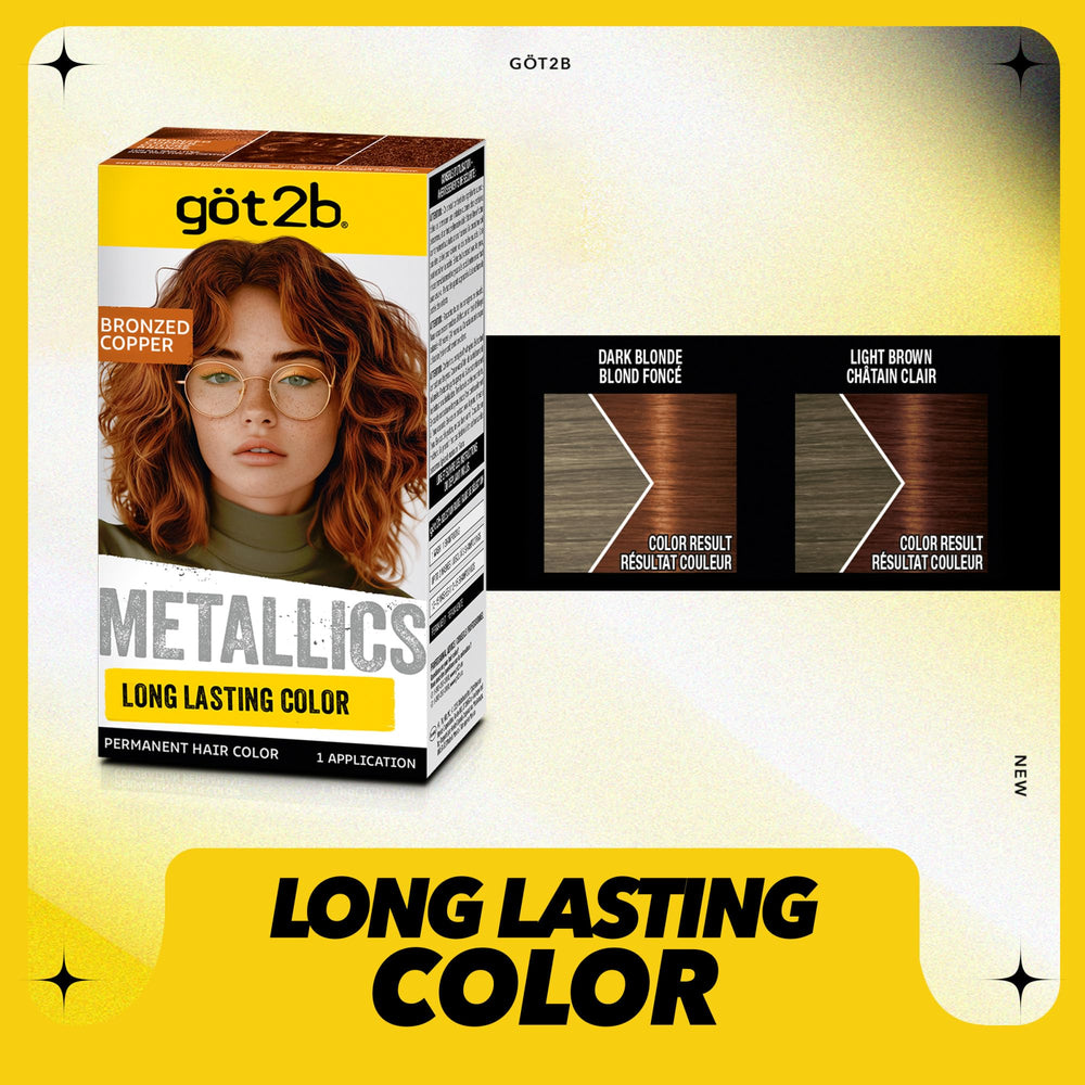 got2b Metallics bronzed-copper after-treatment sachet seals color and adds shine.