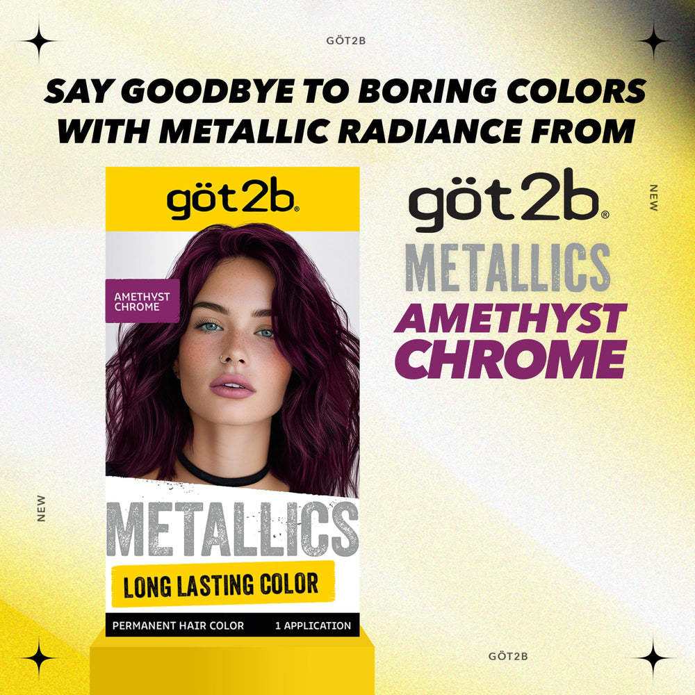 Got2b Metallics complete-dye-kit image emphasizes easy at-home application.
