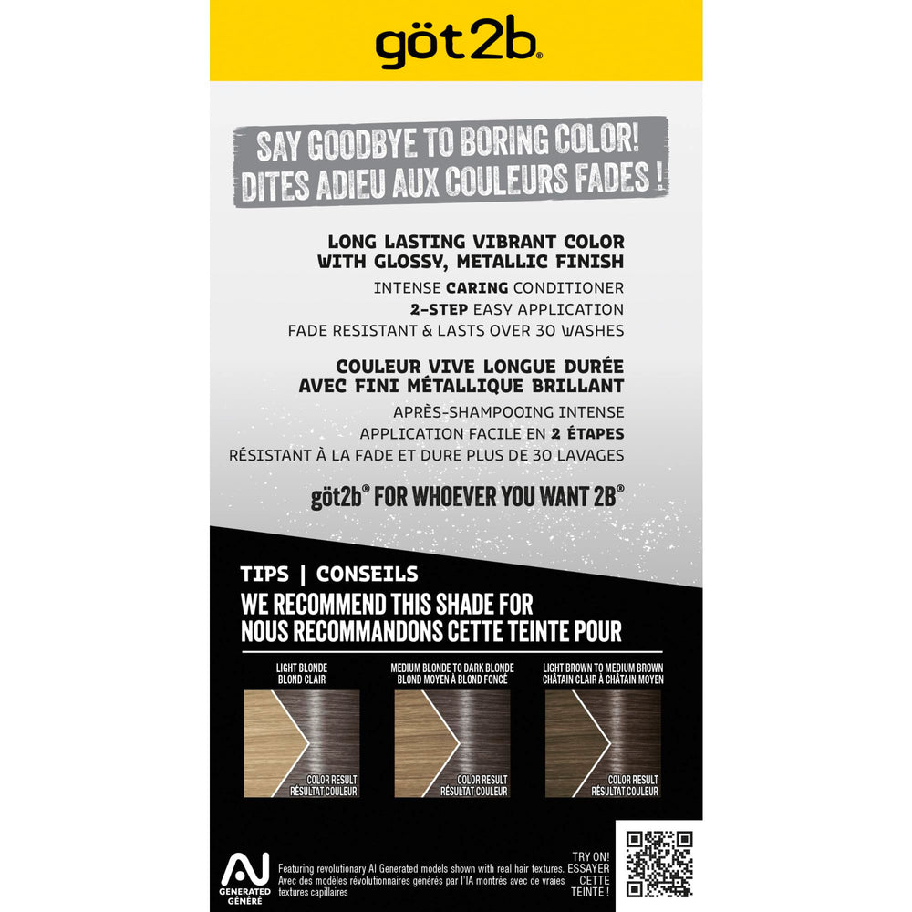 Got2b Metallics metal-shine booster highlights cool shimmering tones.