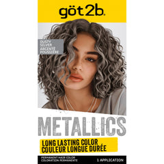 Got2b Metallics M72 Dusty Silver box shows at-home color kit for lasting metallic shine.