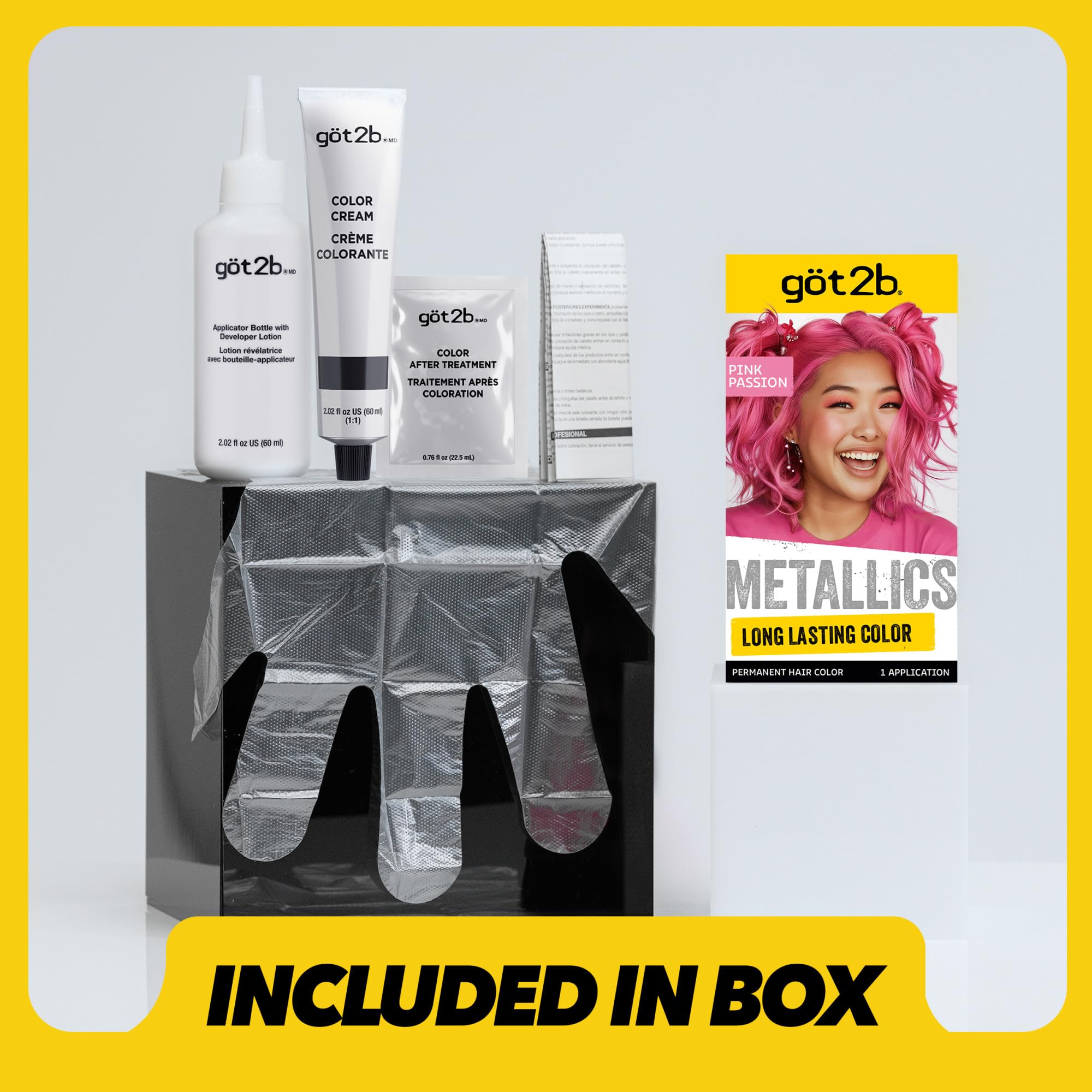 Aplicación en cabello con Got2b Metallics Rosa Pasión paso a paso