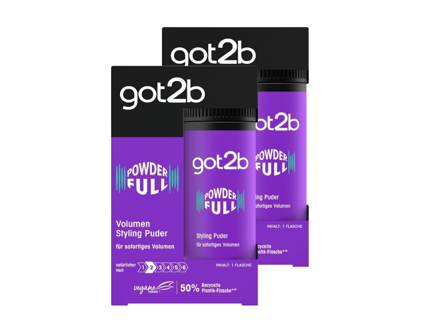 got2b Powder'ful Vol Style Powder application demonstrates easy root lift for fuller hair