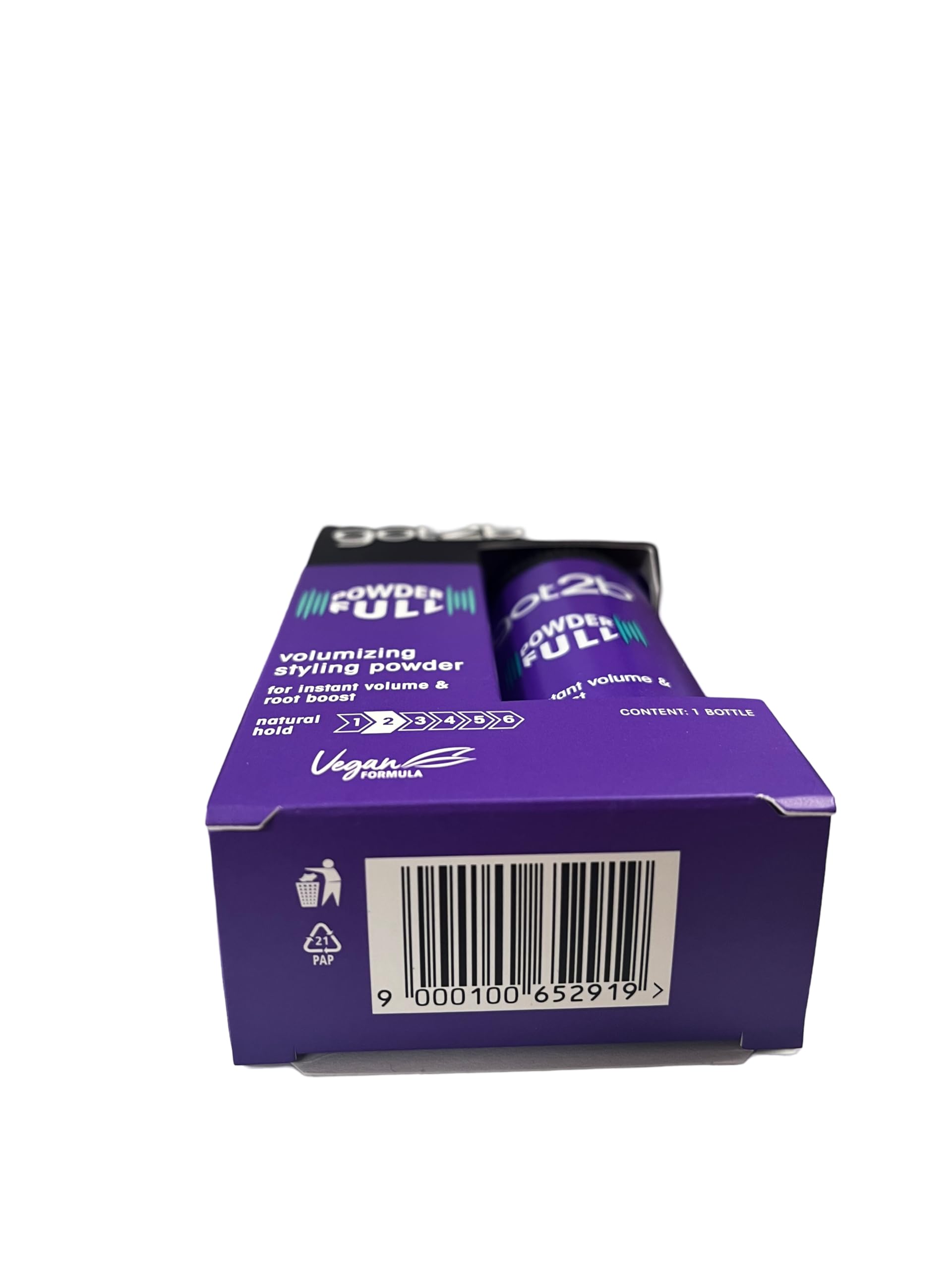 Got2B Powderful powder on hair after-use for lasting hold and refreshed volume.