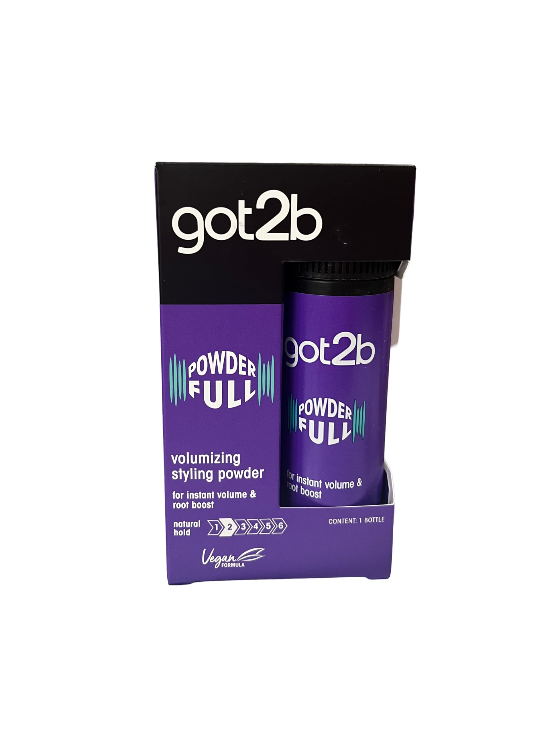 Got2B Powderful packaging demonstrates travel-friendly 2-pack for on-the-go styling.