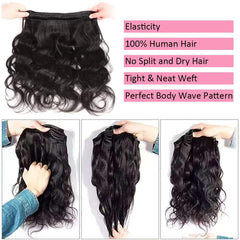 Gotcosy 14A body wave bundles 22in weft detail highlight durability and tangle-free wear.
