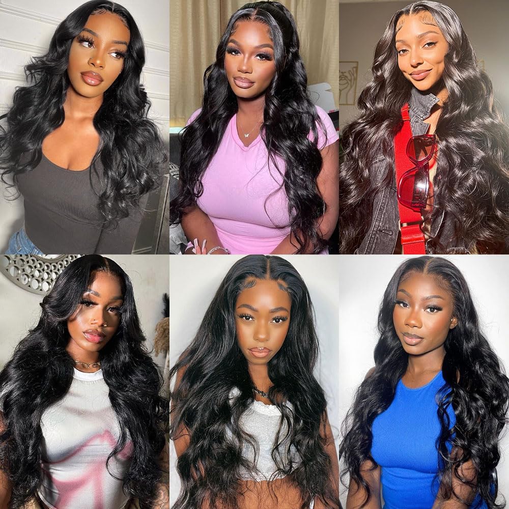 Gotcosy body wave bundles try-on look demonstrates easy styling and natural blend.