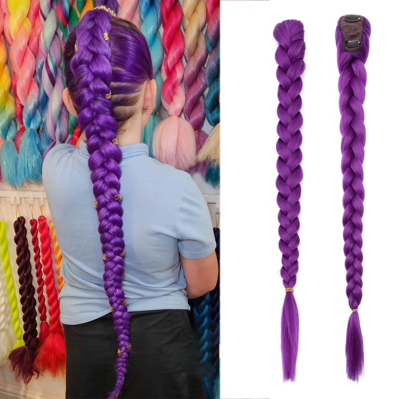 gotef-erbe purple braid 26in for dramatic ponytail cosplay look
