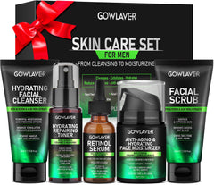 GOWLAVER men's skin care set packaging shows a premium gift-ready box