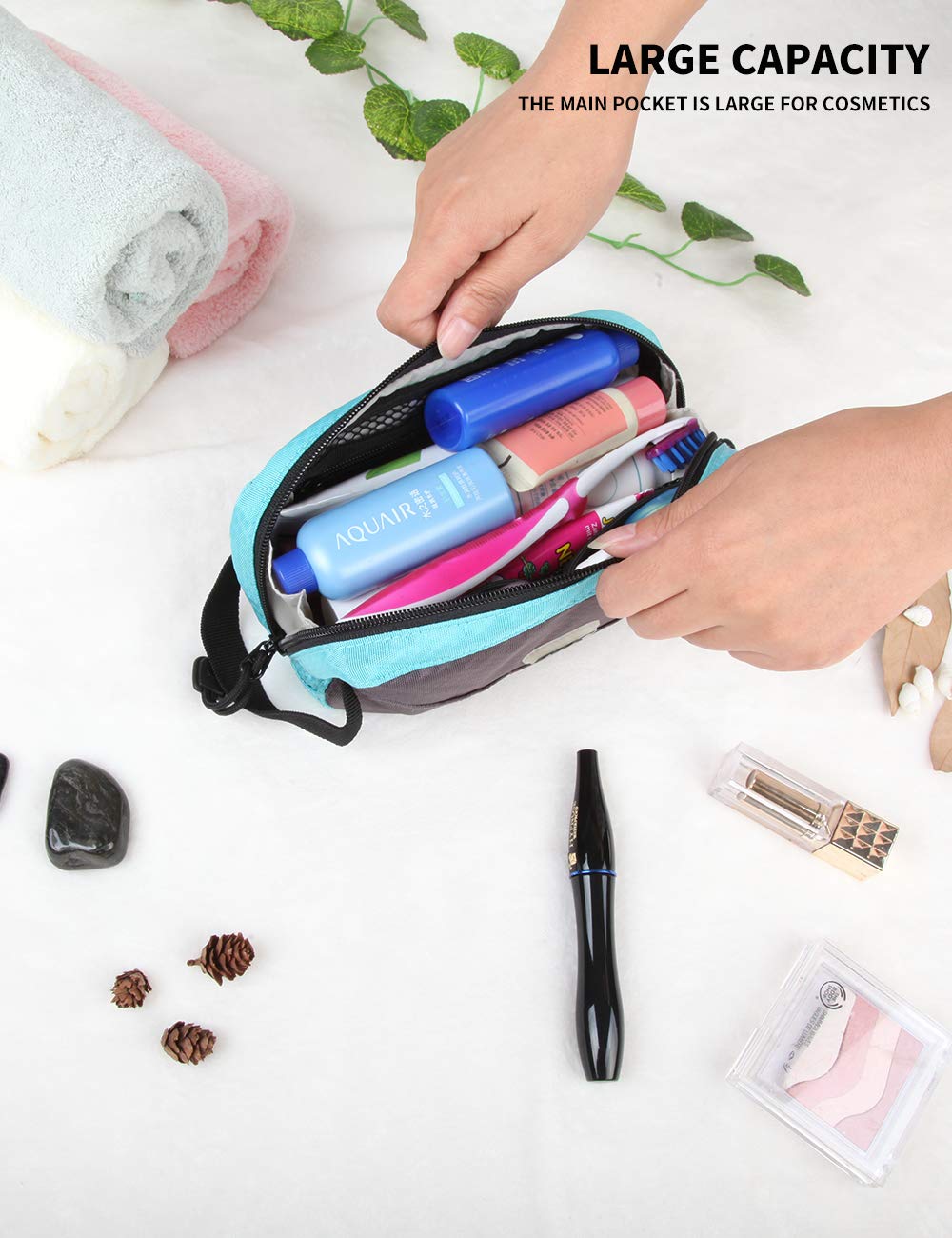 GOX Dopp kit side pocket organization highlights multiple compartments for easy gear separation