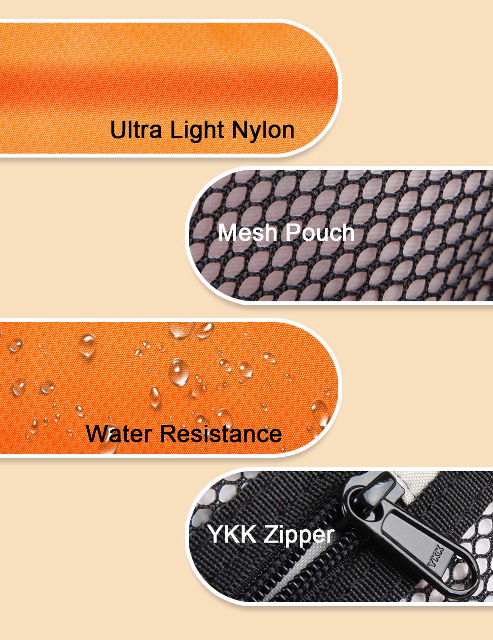 GOX travel toiletry bag orange grey front view highlights portable design.
