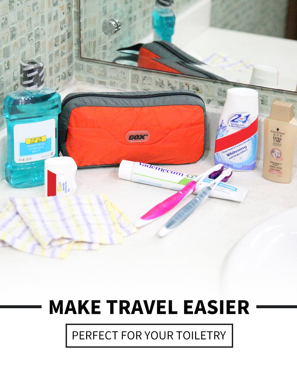 GOX bag features waterproof material to resist splashes and dust during travel.