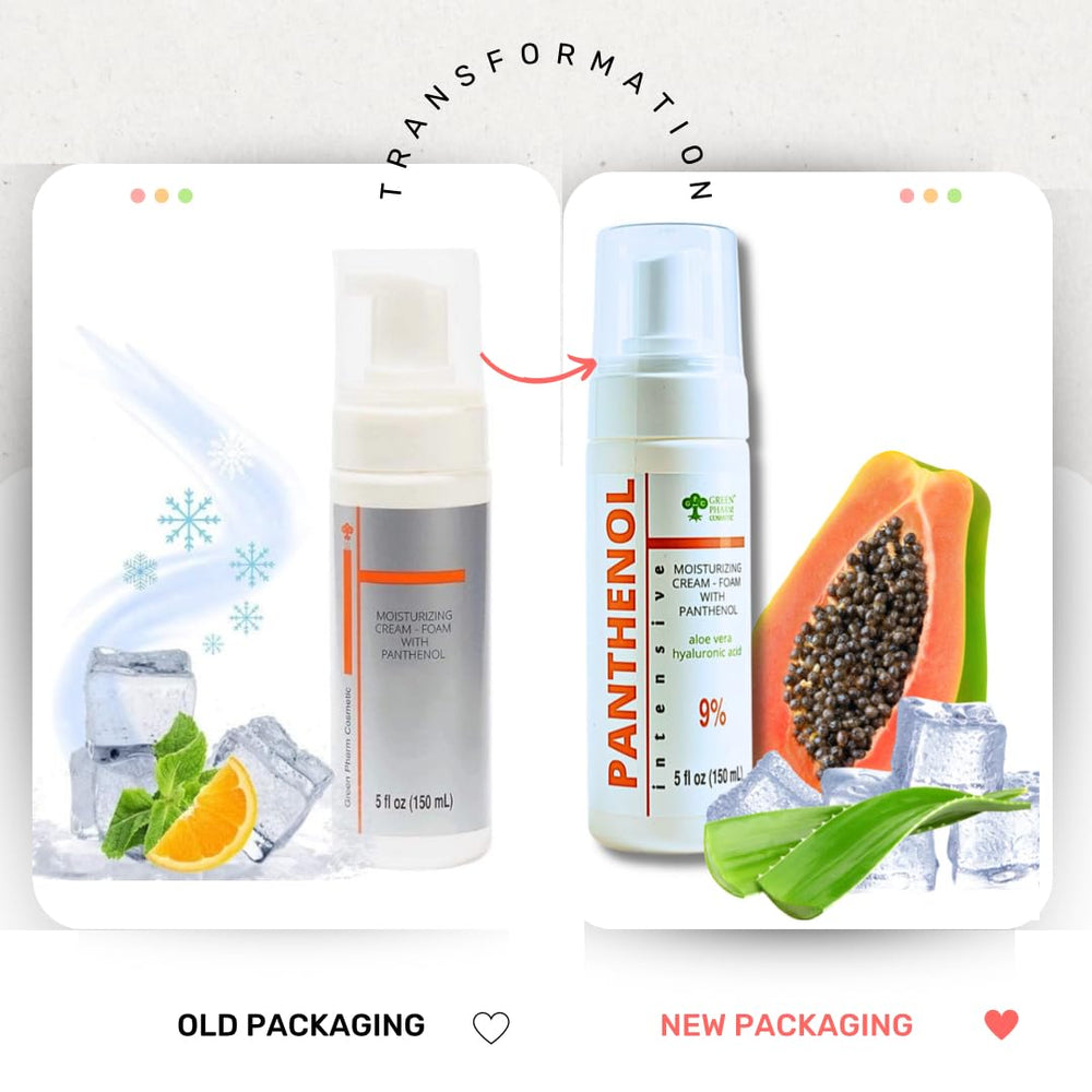 GPC Green Pharm Cosmetic foam cooling texture after sun exposure suggests refreshing relief.