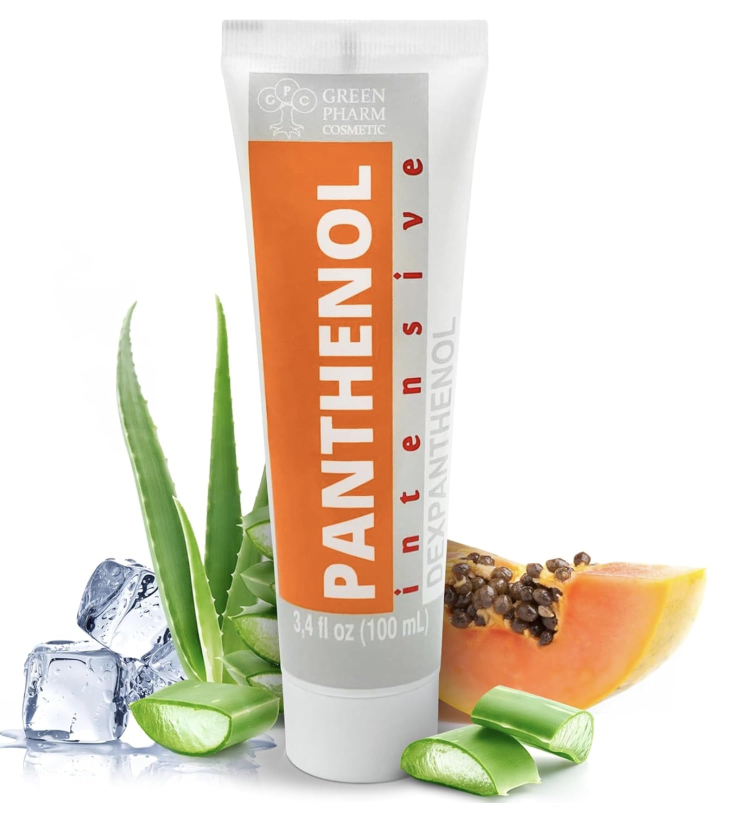 GPC Green Pharm Cosmetic panthenol cream bottle for deep hydration and soothing skin.
