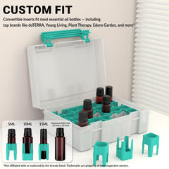 GPG2 essential oil organizer teal demonstrates 35-bottle display for efficient bottle storage.