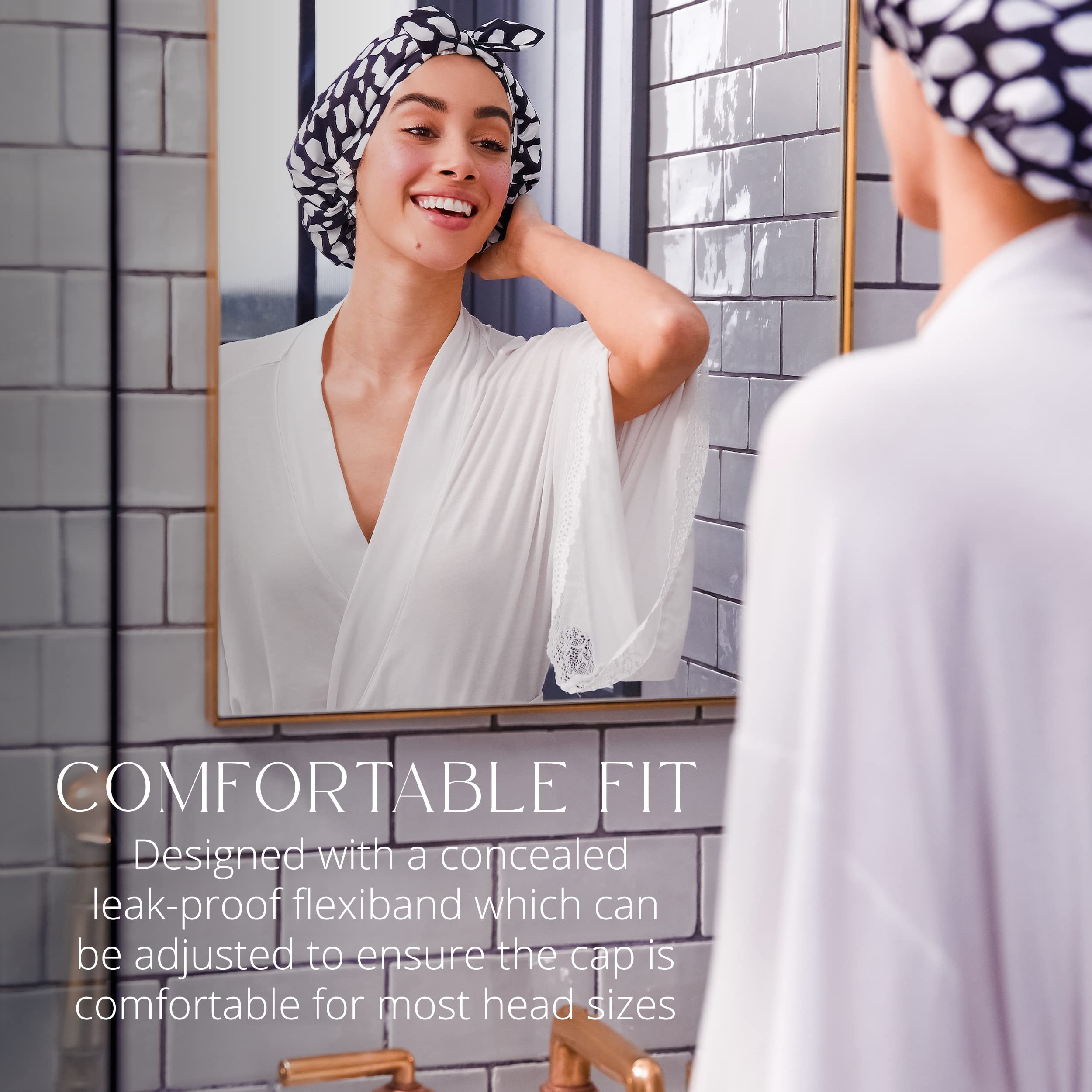 GRACE & COMPANY adjustable bow detail for comfortable fit.