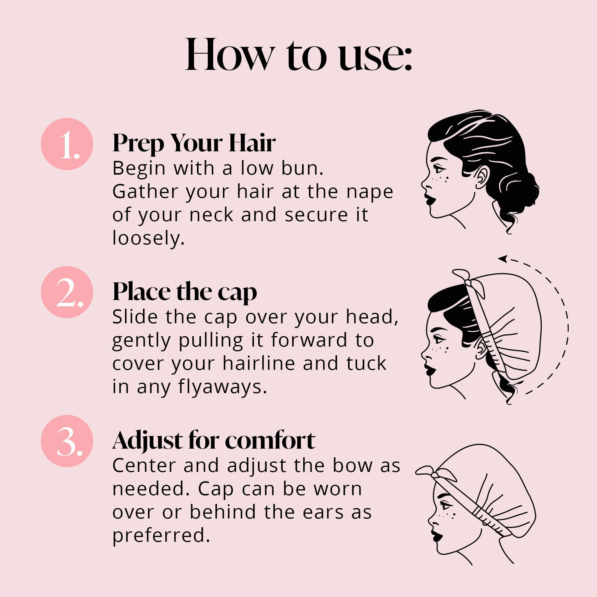 GRACE & COMPANY shower cap in bathroom scene demonstrates water resistance.