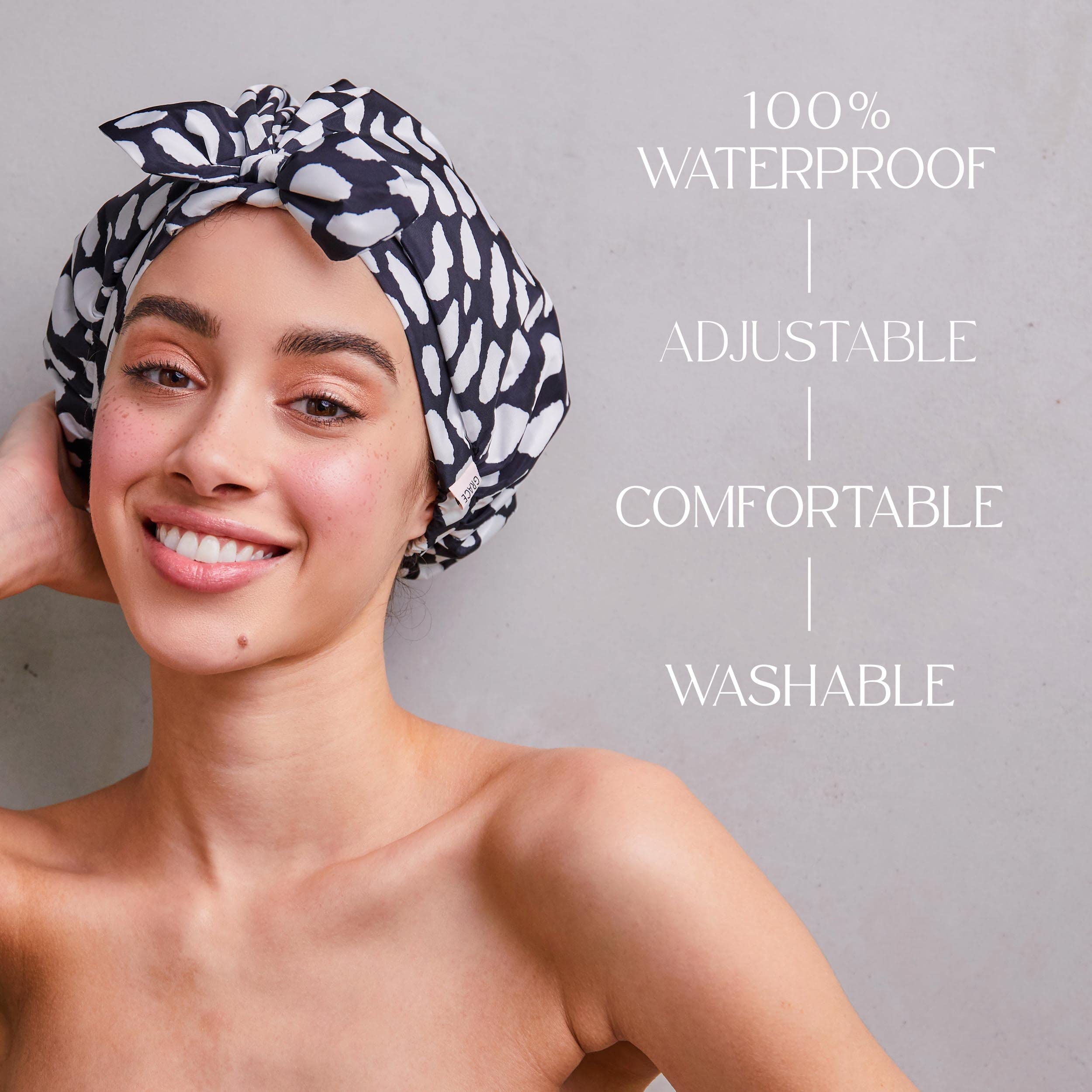 GRACE & COMPANY breathable fabric close-up highlights premium material.