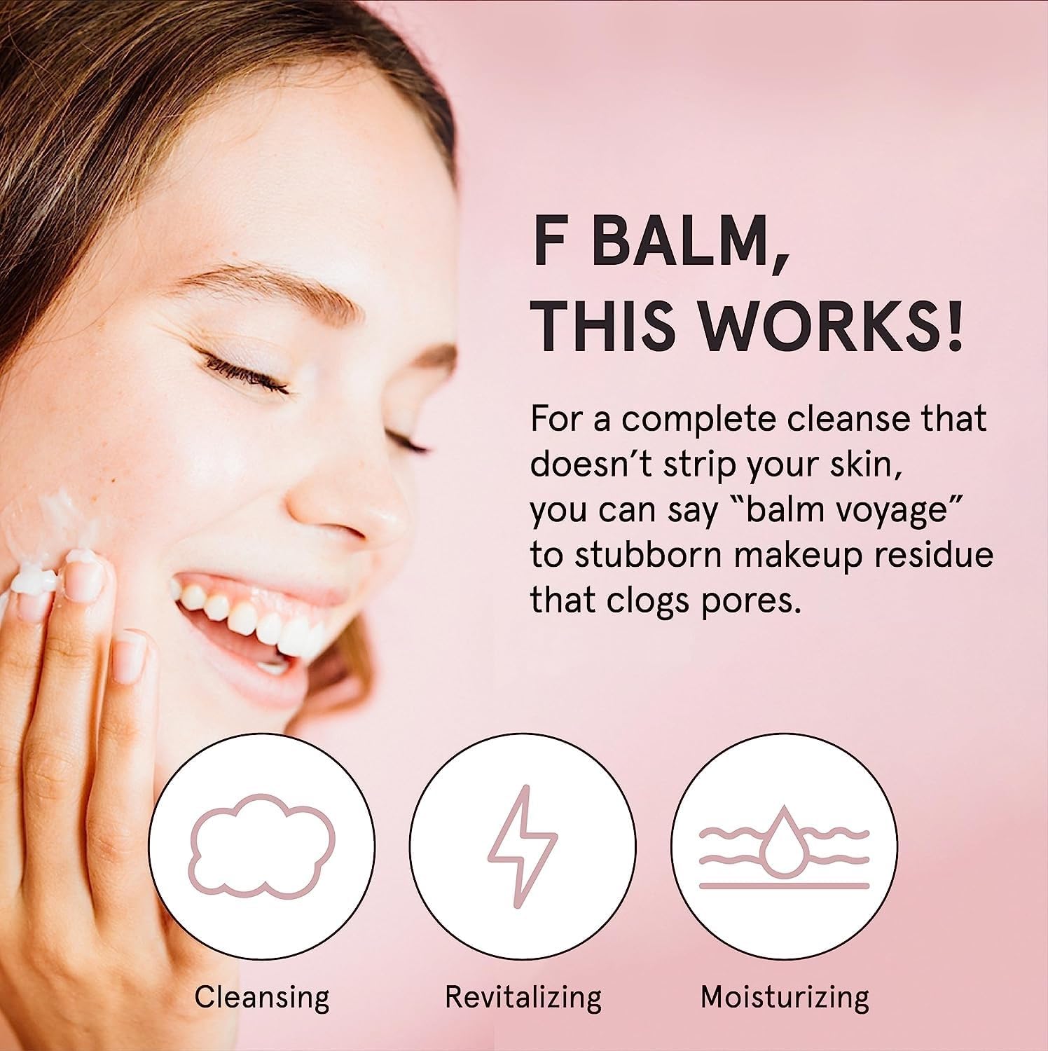 Grace & Stella balm-melt-on-skin-application shows gentle cleansing for busy mornings