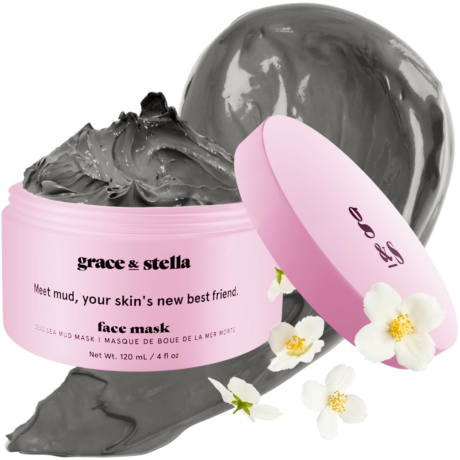 Grace & Stella Dead Sea Mud Mask bottle 120ml ready for vegan detox skincare routine