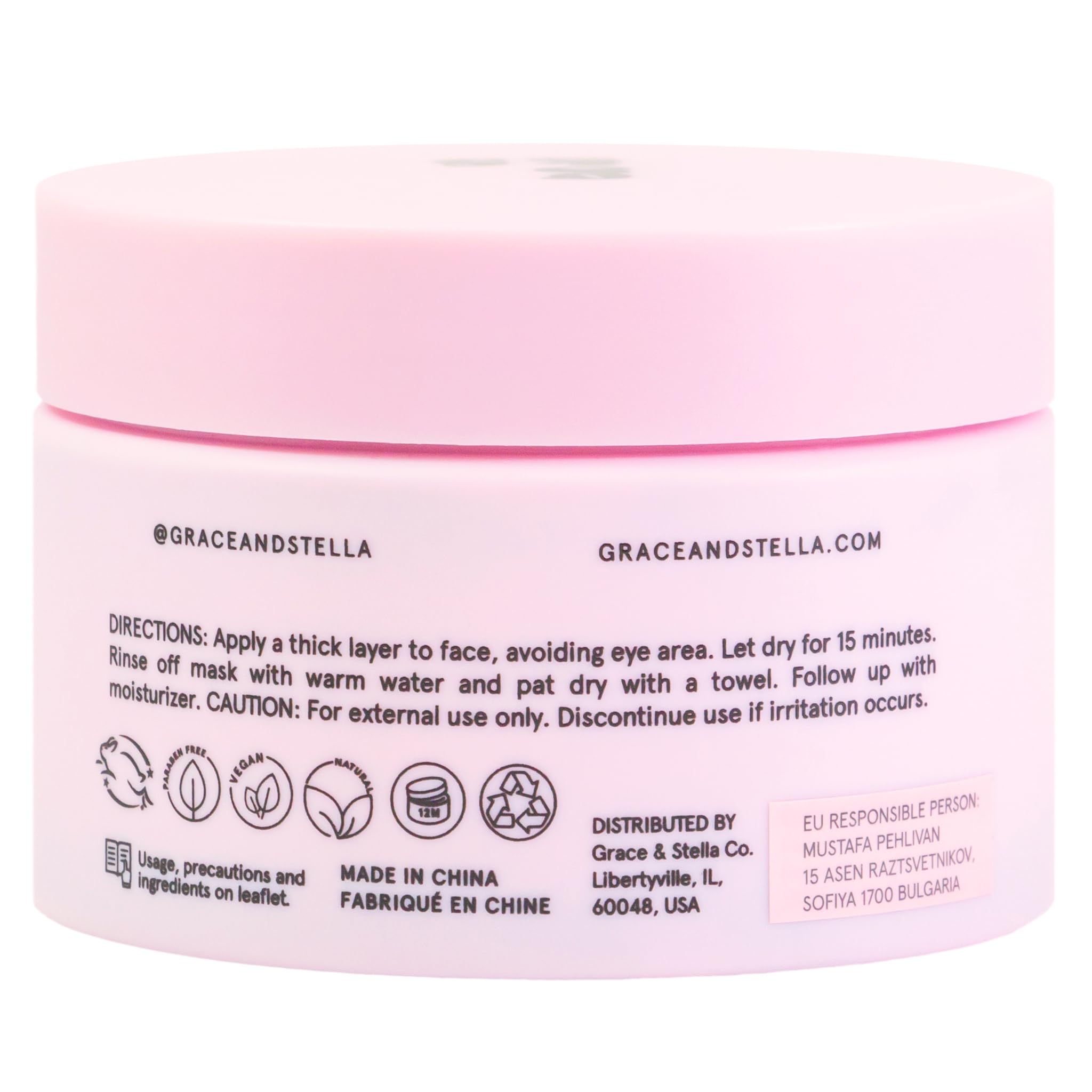 Grace & Stella Dead Sea Mud Mask packaging highlights vegan, cruelty-free skincare option