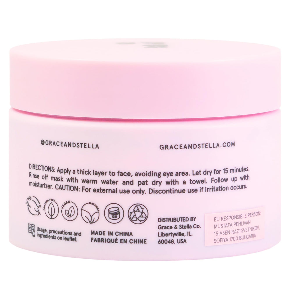 Grace & Stella Dead Sea Mud Mask packaging highlights vegan, cruelty-free skincare option