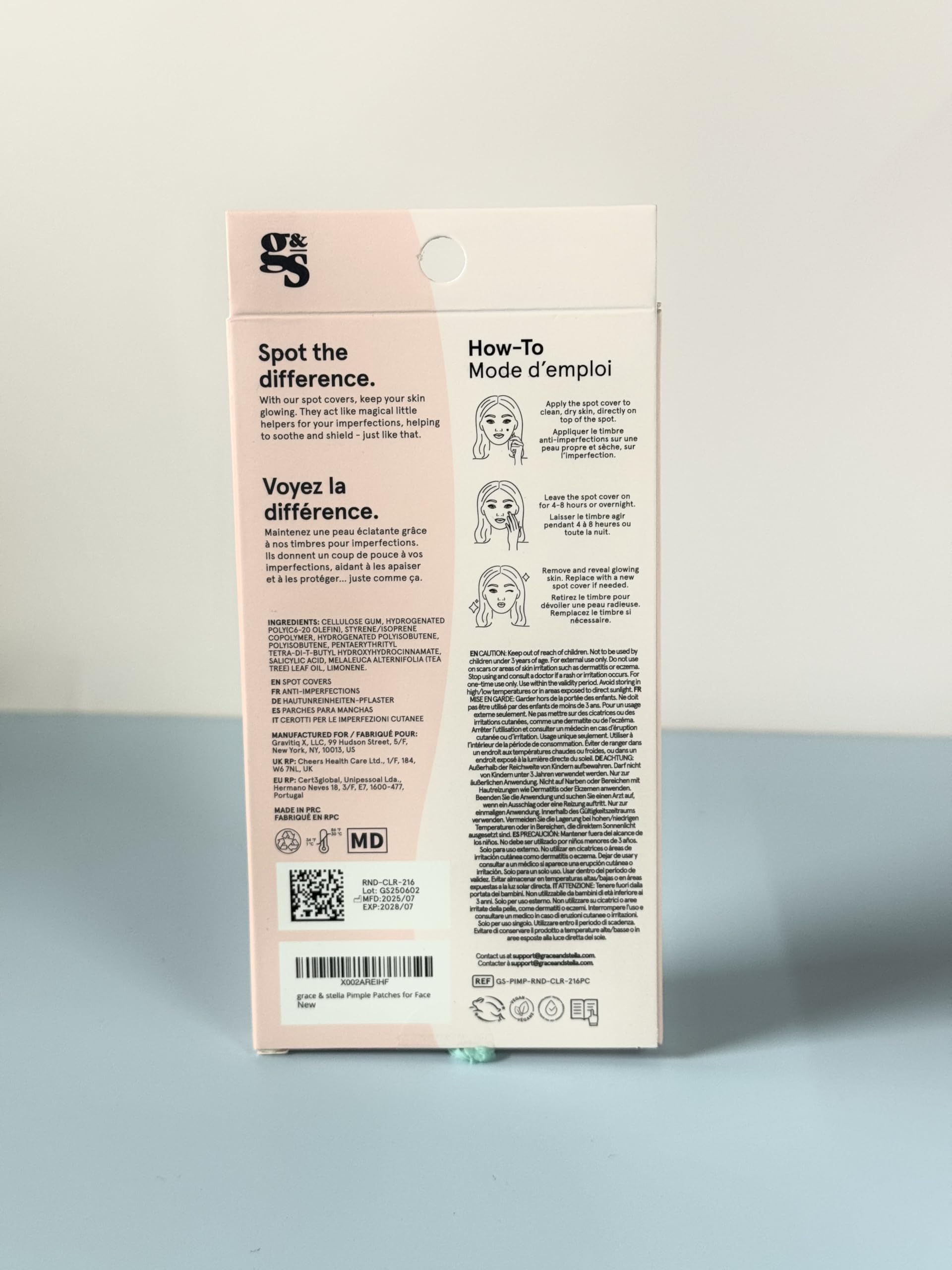 Grace & Stella dermatologist-tested patch logo signals trusted skincare.