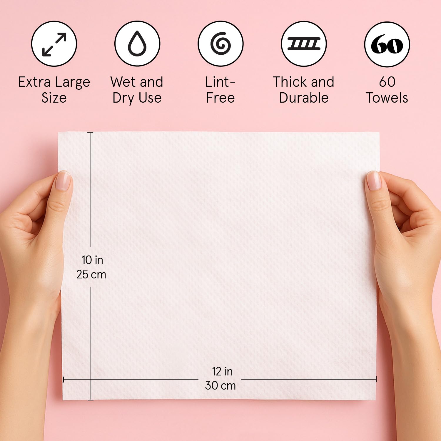 Grace & Stella lint-free towels prevent fiber pull during cleansing.