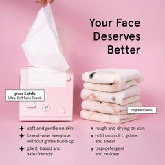 Grace & Stella soft texture close-up reveals lint-free material for gentle cleansing.